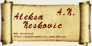 Aleksa Nešković vizit kartica